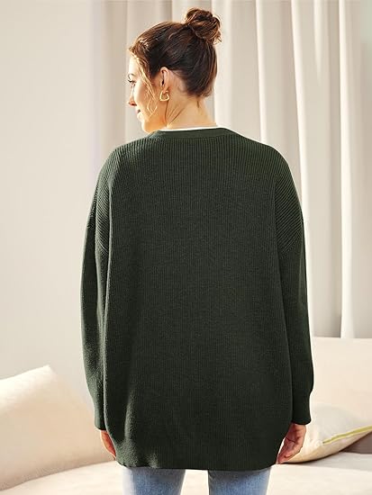 Oversized V-Neck Cardigan med Knappelukking