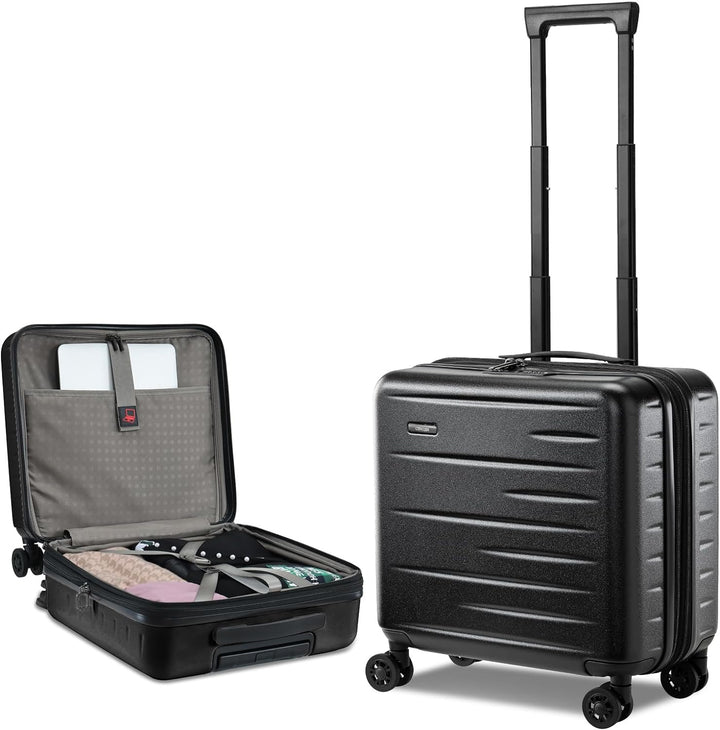 Utvidbar hardcase-koffert med frontlomme og TSA-lås