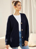 Oversized V-Neck Cardigan med Knappelukking