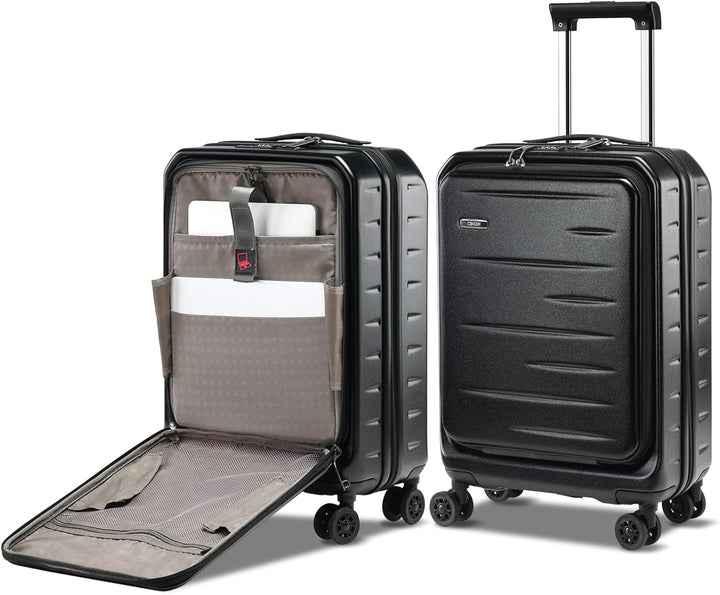 Utvidbar hardcase-koffert med frontlomme og TSA-lås