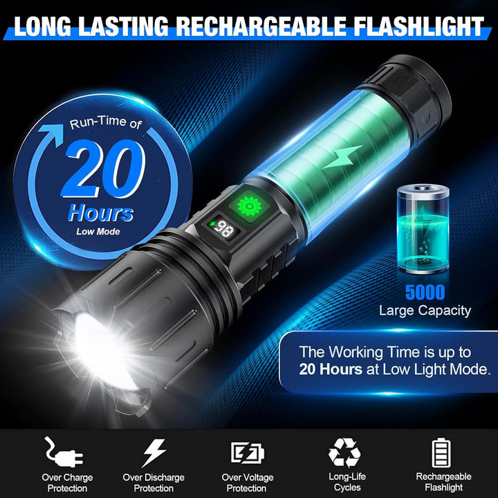 Kraftig LED-lommelykt – opptil 100 000 lumen