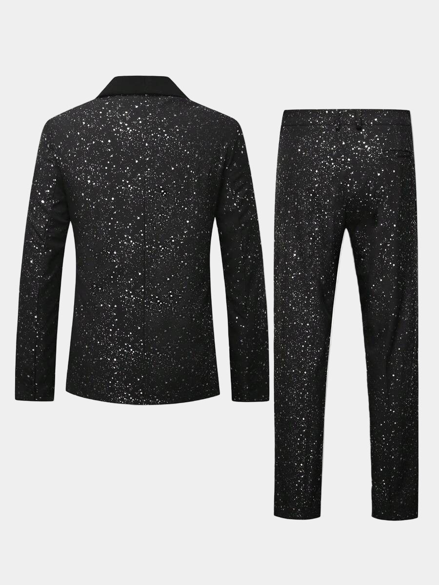 Herre Glitterdress med Blazer og Bukse - Svart