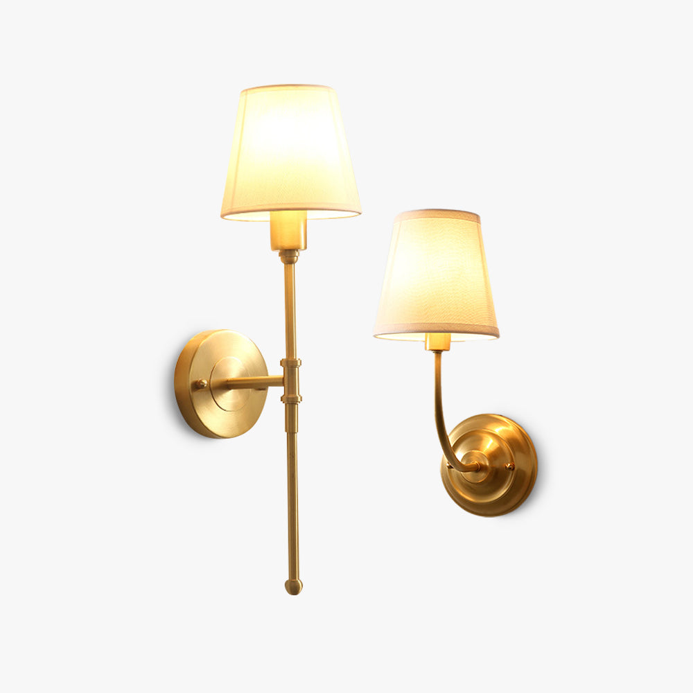 Silva Landerne Vintage Vegglampe, 5 Stiler, Metall/Tekstil, Gull, Soverom