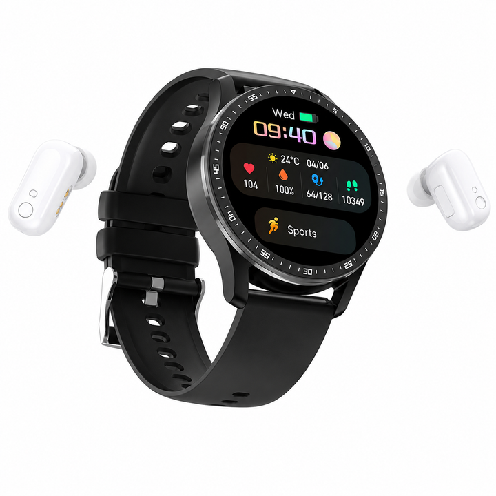 PrestigeTrack EchoWrist | Smartklokke med Bluetooth-hodetelefoner for trenings- og helseovervåking