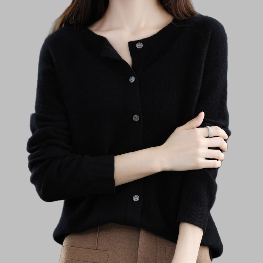 Damen O-Hals Cardigan