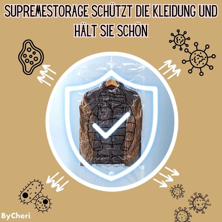 Hengende vakuumposer til plassbesparende garderobe, 130 x 60 cm, gjennomsiktig