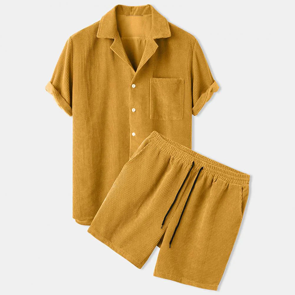 BreezeSet – Herre Kordfløyels Shorts Sett