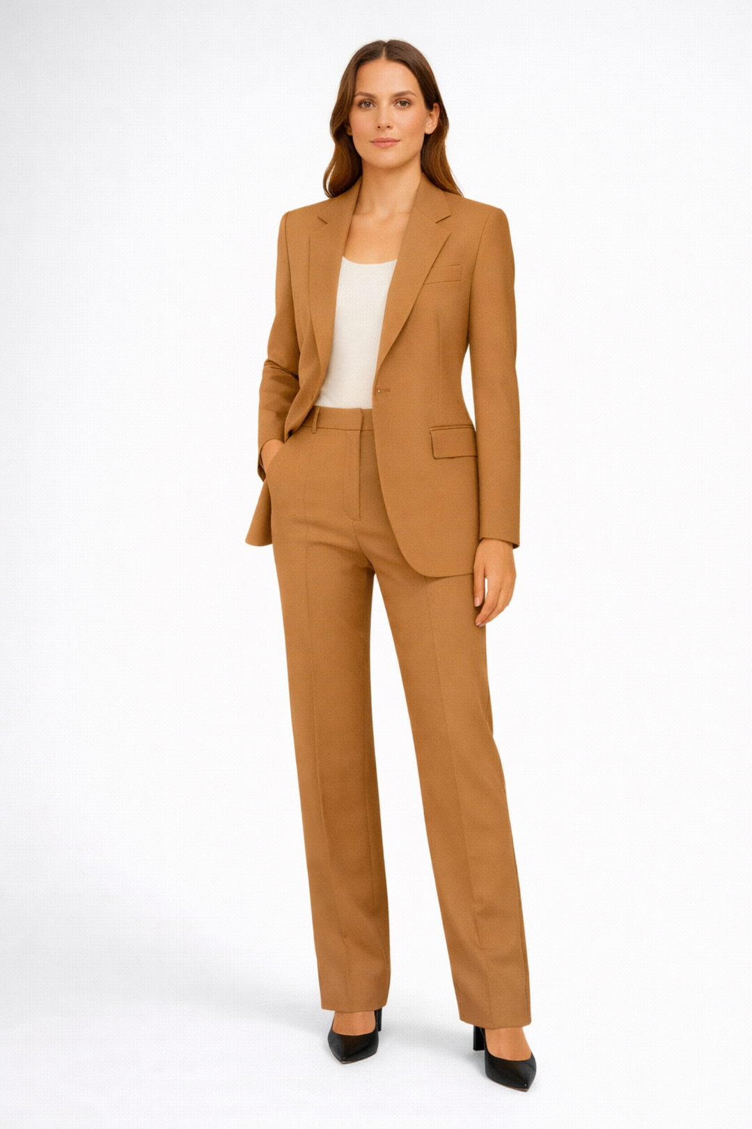 Buksedress til Dame – Blazer med Struktur & Rett Bukse
