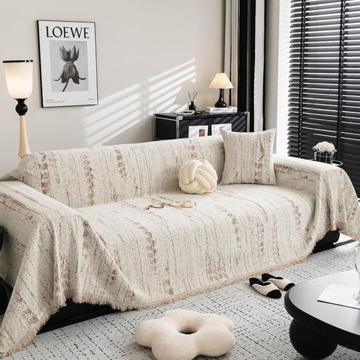 Mandel Crest Sofa Trekk Elegant Komfort for Din Stue
