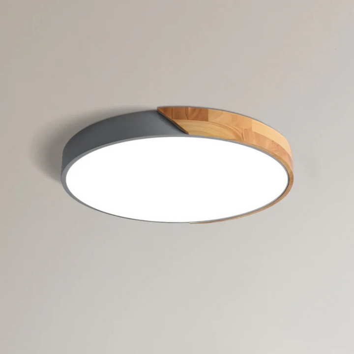 Delos taklampe i skandinavisk tre | Naturlig LED-designlampe