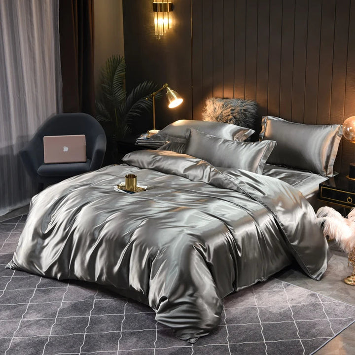 Silke Satin Sengetøy Sett Unne Deg Luksuriøs Komfort Og Elegant Design
