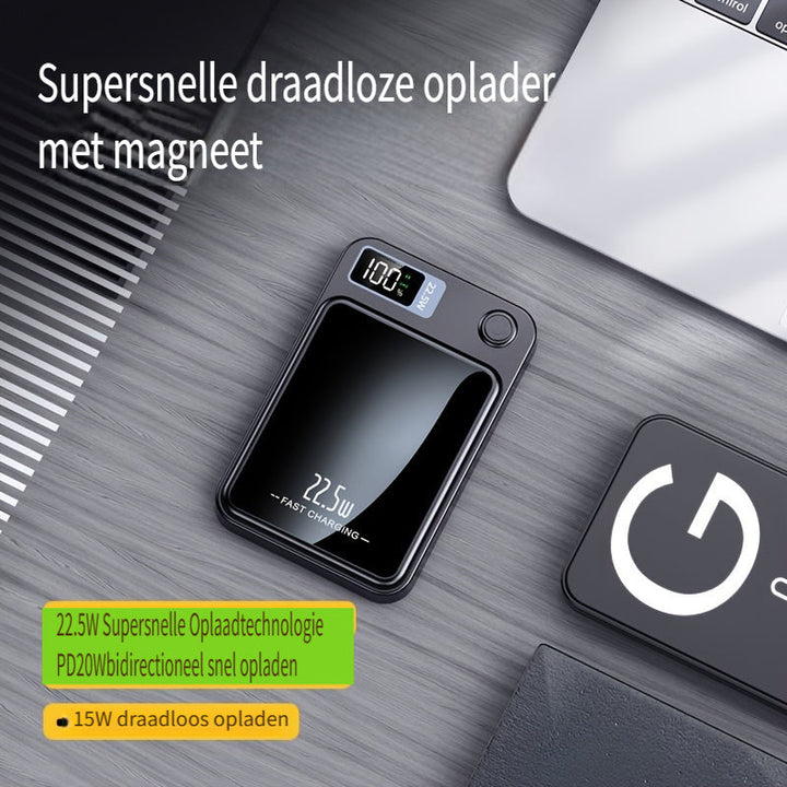 Magnetisk powerbank – Ultratynn med superrask trådløs lading