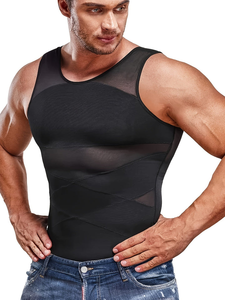 Herre Shapewear Tanktop Magekontroll Ermeløs Undertrøye