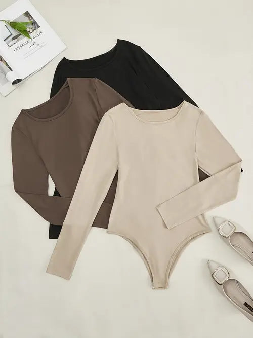 3-Pakke Casual Langermede Bodysuits for Kvinner