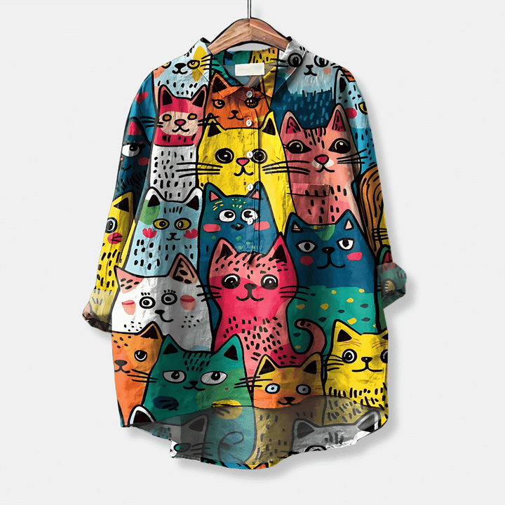 Kvinners Løse Passform Lang Bluse