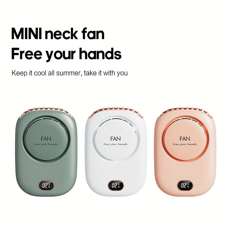 Oppladbar mini halsvifte med USB – Lett med justerbare hastigheter