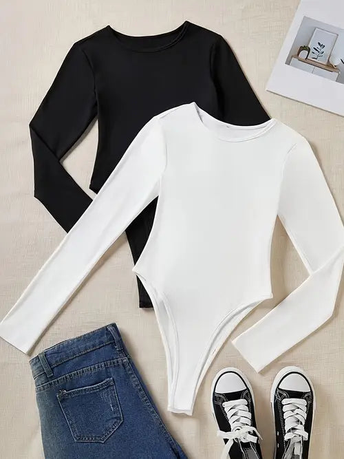 3-Pakke Casual Langermede Bodysuits for Kvinner