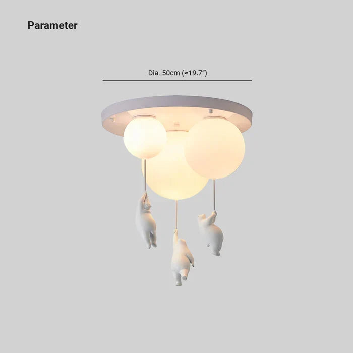 Taklampe for barn med bjørn og ballong - CloudBear