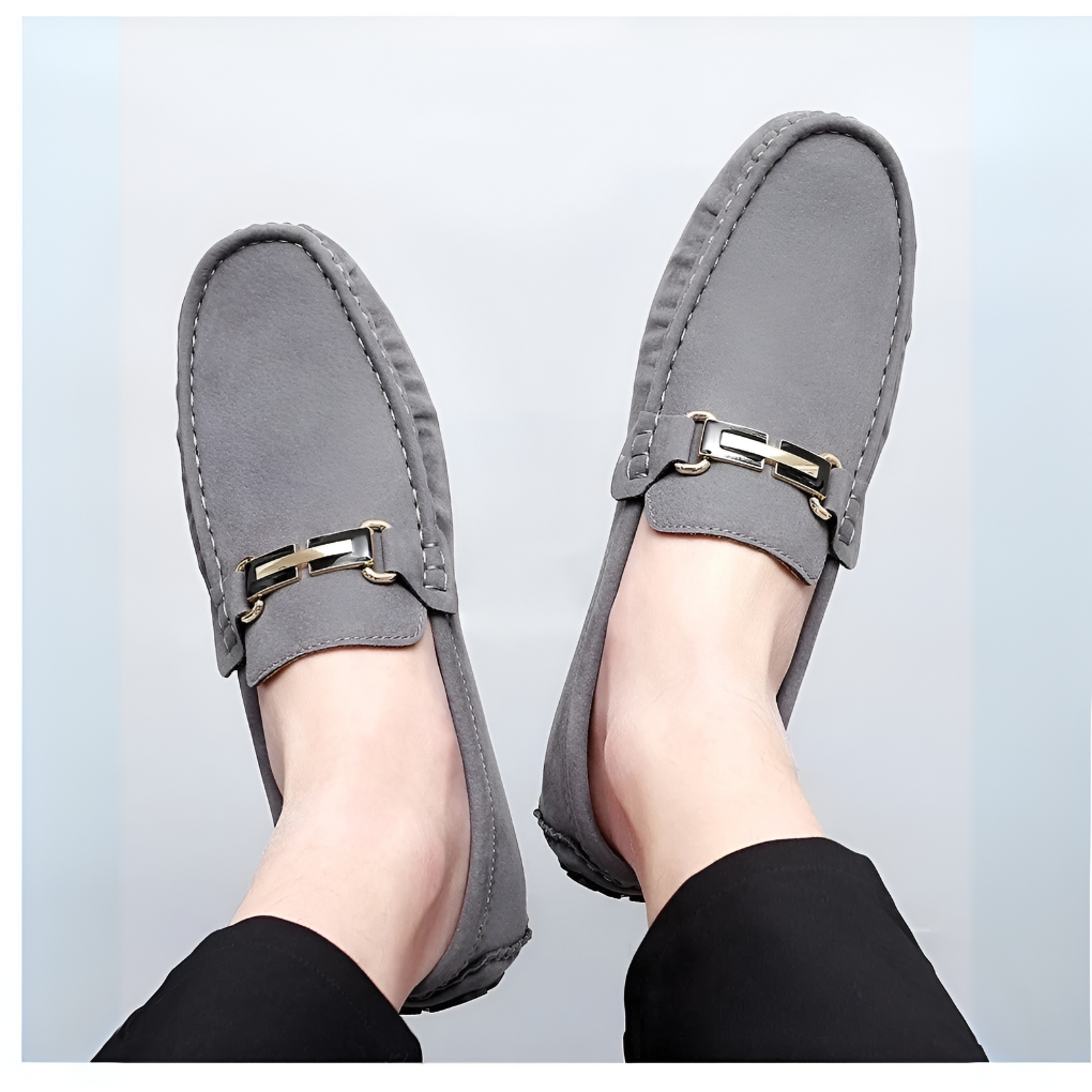 Menns Suede Slip-On Mokkasiner