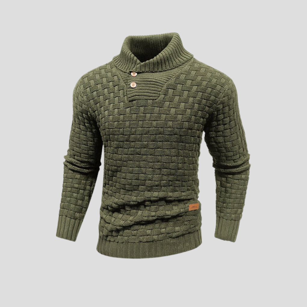 Menns Halv-Krage Knapp-Sweater