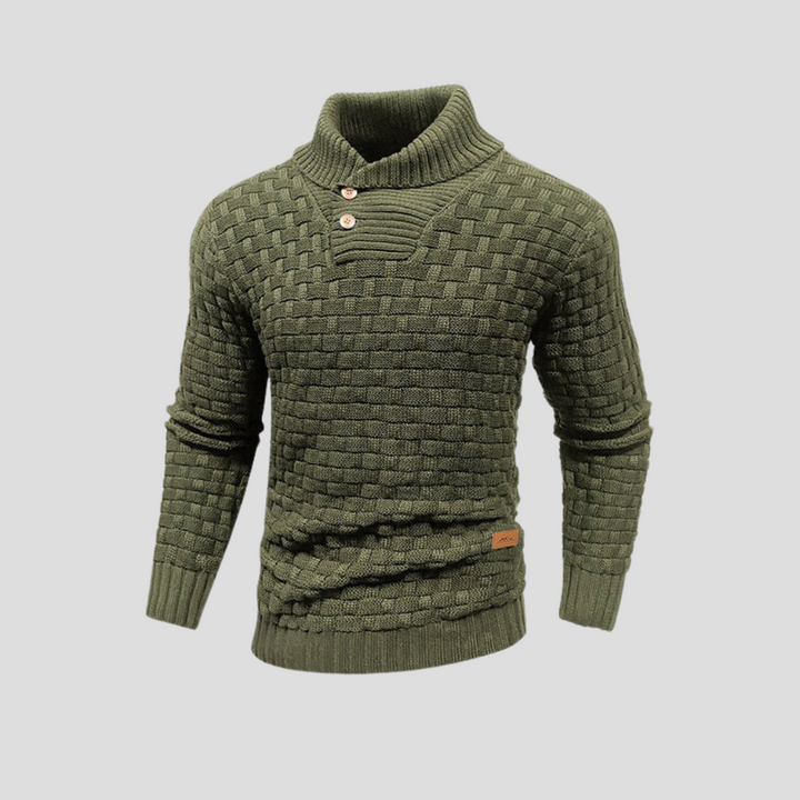 Menns Halv-Krage Knapp-Sweater