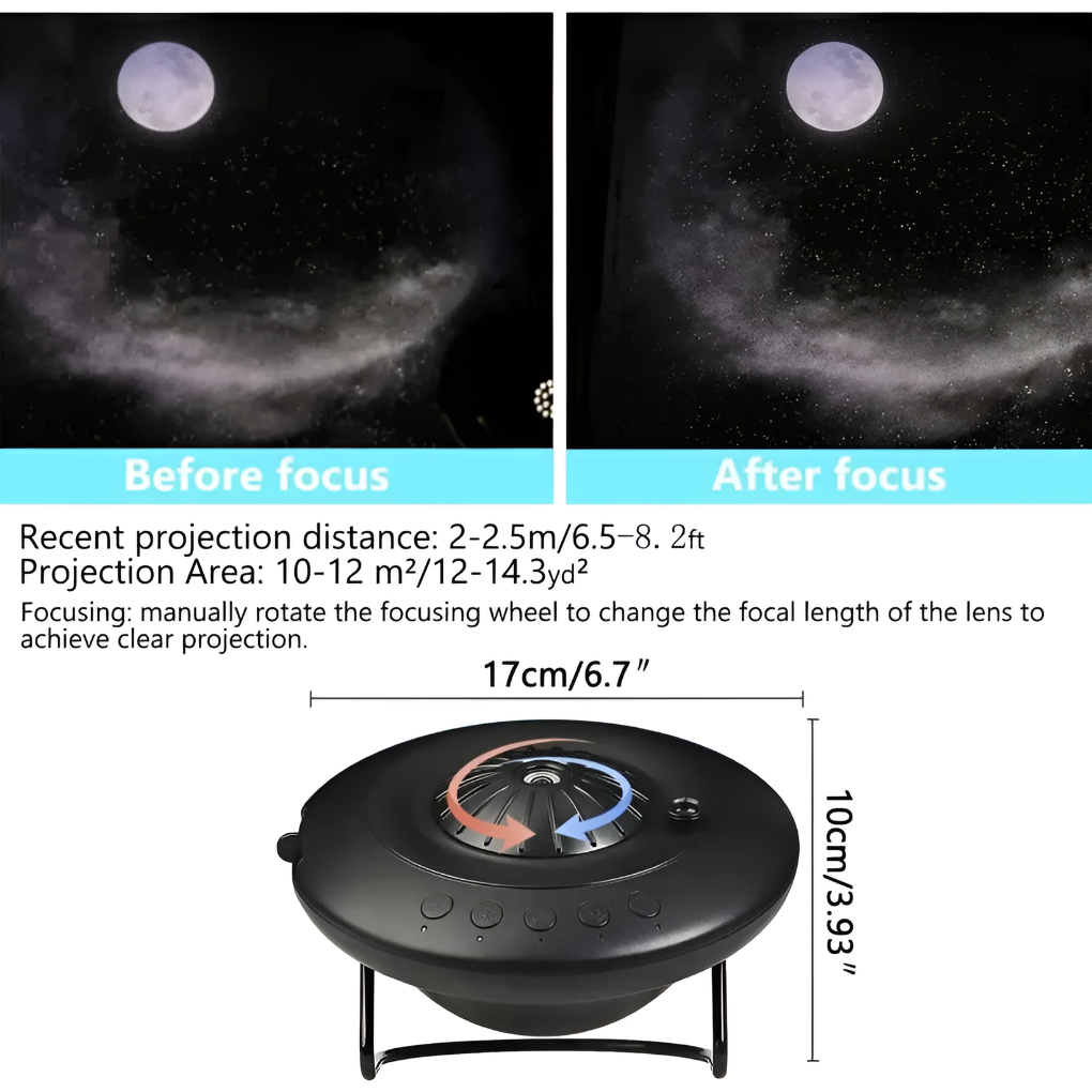 Galakseprojektor med planetariumseffekter