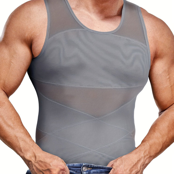 Herre Shapewear Tanktop Magekontroll Ermeløs Undertrøye