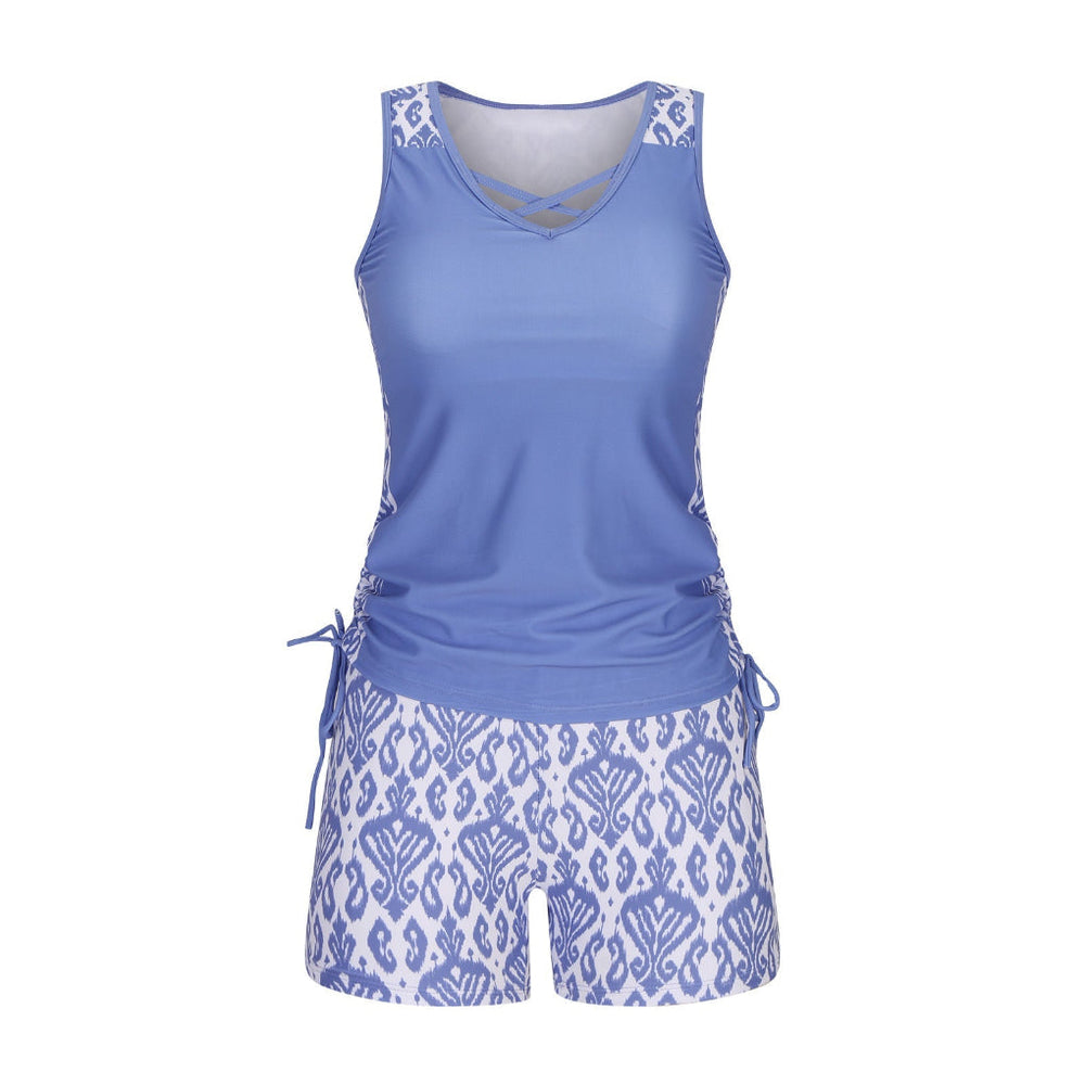 European And American Women's Seperated Swimwear High Waist Swimsuit Tied Top