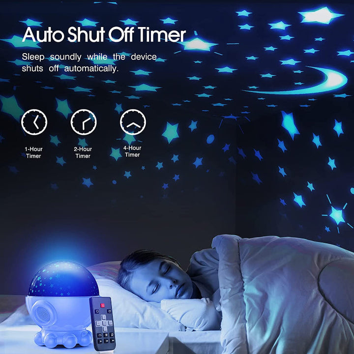 LED-nattlampe med hav- og stjerneprojeksjon + musikkfunksjon - DreamAura