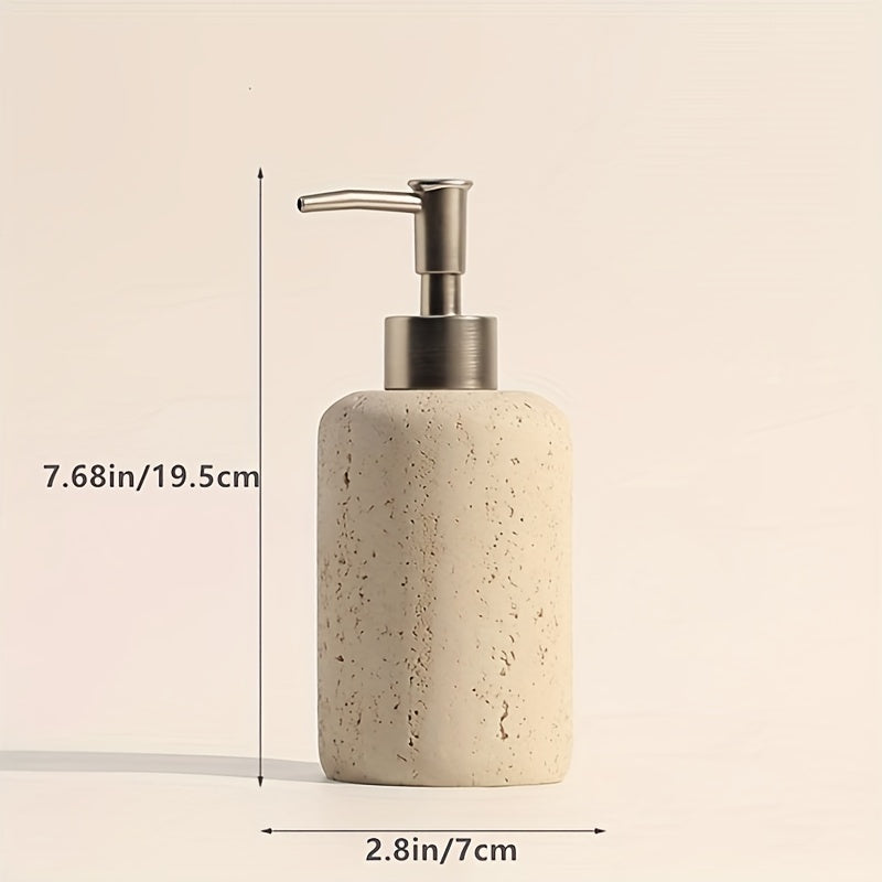 Såpedispenser i marmor – Luksusdispenser i resin med pumpe i rustfritt stål for bad eller kjøkken