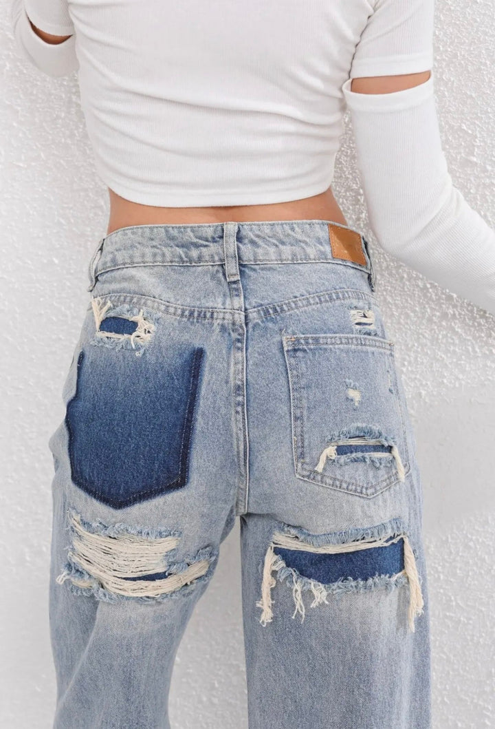 Kvinners Vintage Ripped Jeans