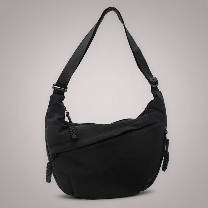 Skulderveske - justerbar bærestropp, crossbody i nylon med flere lommer
