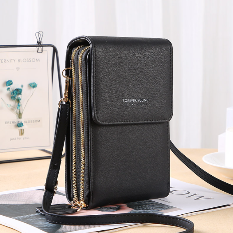 Telefonveske med Berøringsskjerm og Lommebokfunksjon – Kompakt Crossbody for Daglig Bruk