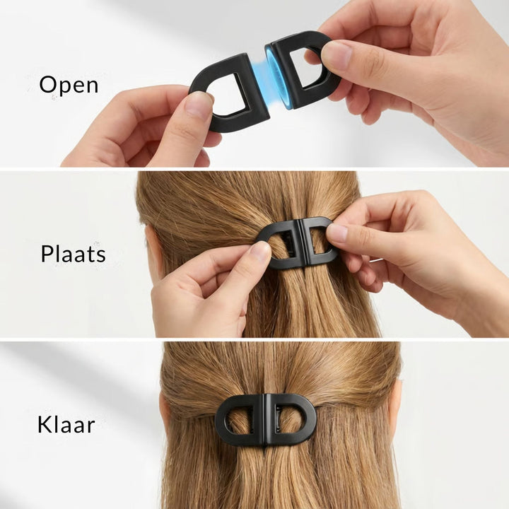 Magnetisk hårspenne med flatt grep – komfortabelt, kulefritt feste