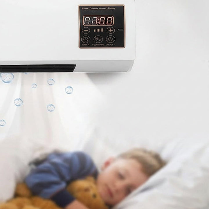 4-i-1 kanalløs veggmontert klimaanlegg – kjøling, oppvarming, ventilasjon, avfukting, stillegående drift med timer