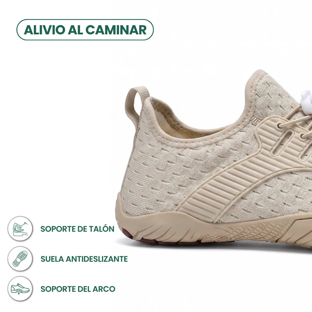 Barfotsneakers til dame med bred tåboks og fleksibel såle
