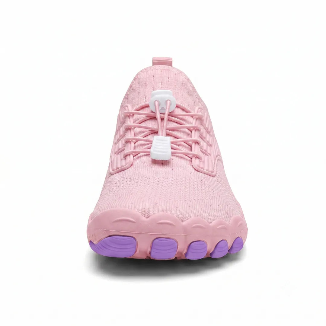 Barfotsneakers til dame med bred tåboks og fleksibel såle