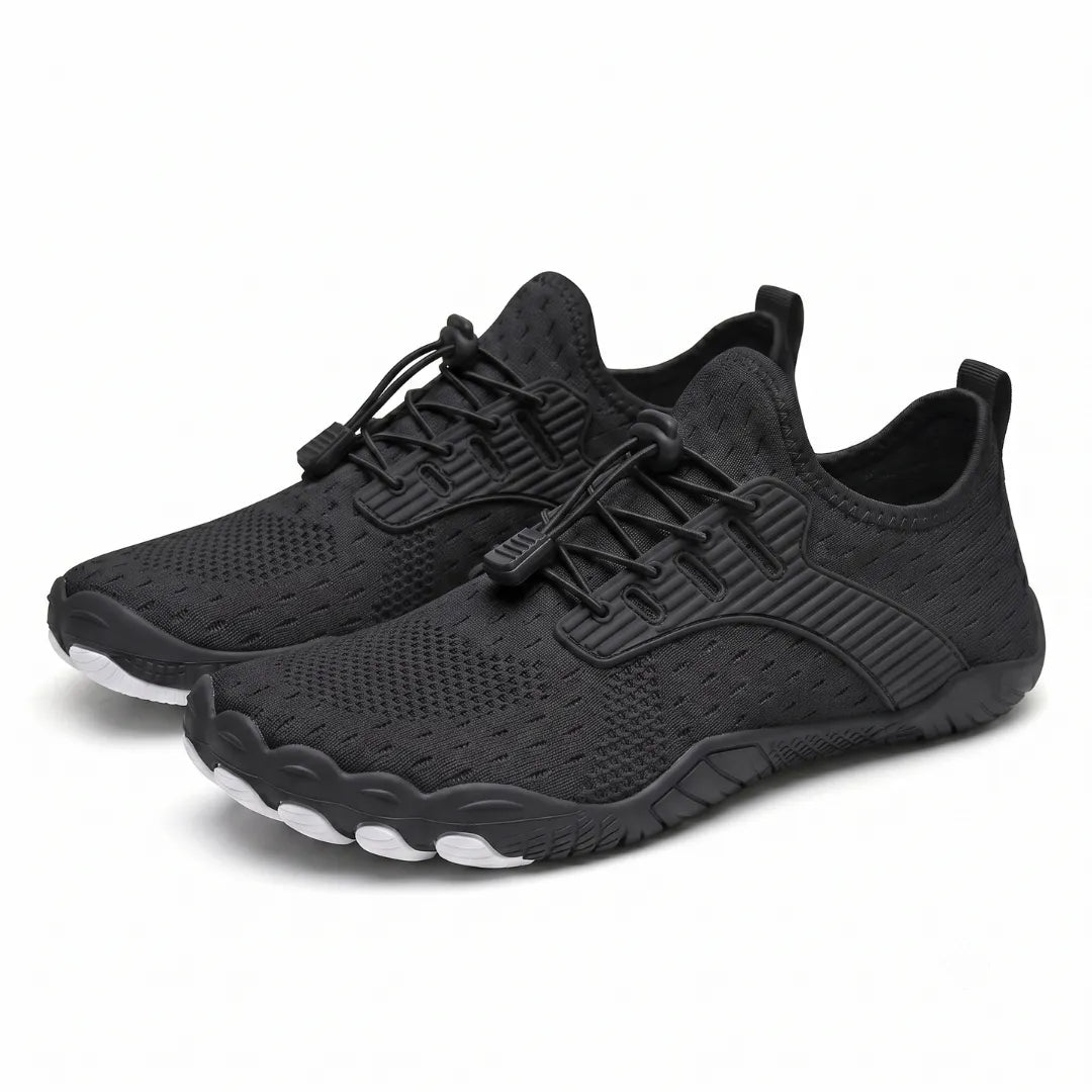 Barfotsneakers til dame med bred tåboks og fleksibel såle