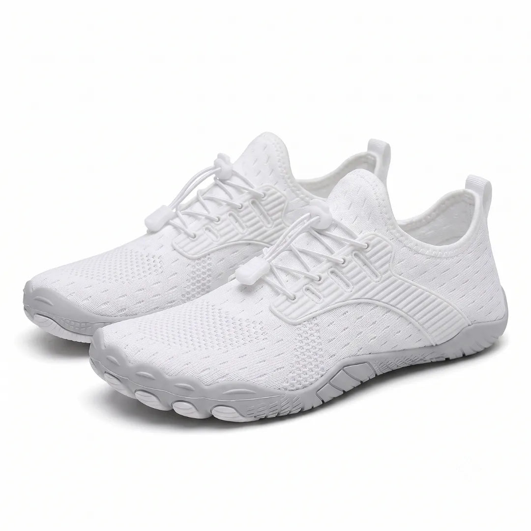 Barfotsneakers til dame med bred tåboks og fleksibel såle