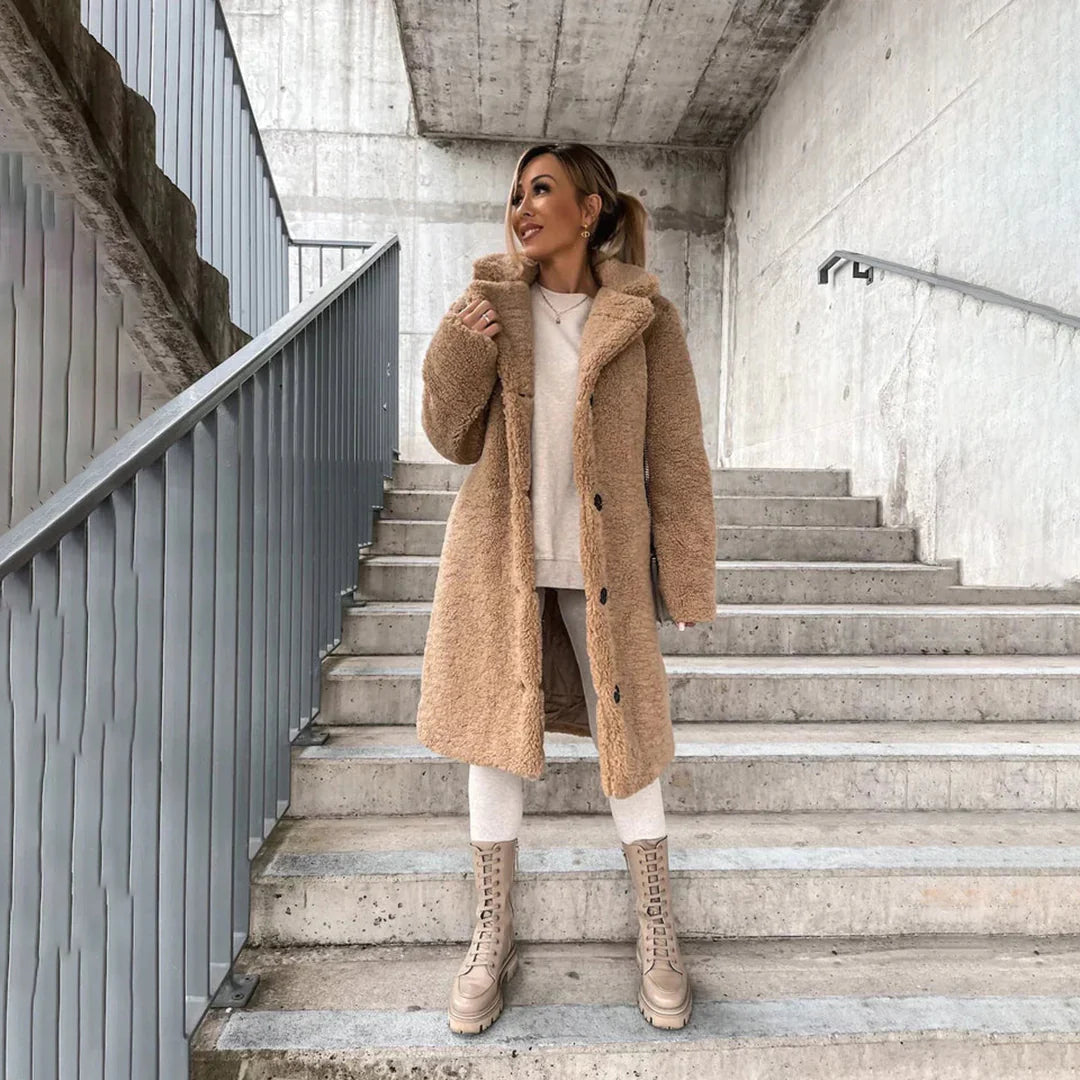 Lang Teddy Jakke for Kvinner