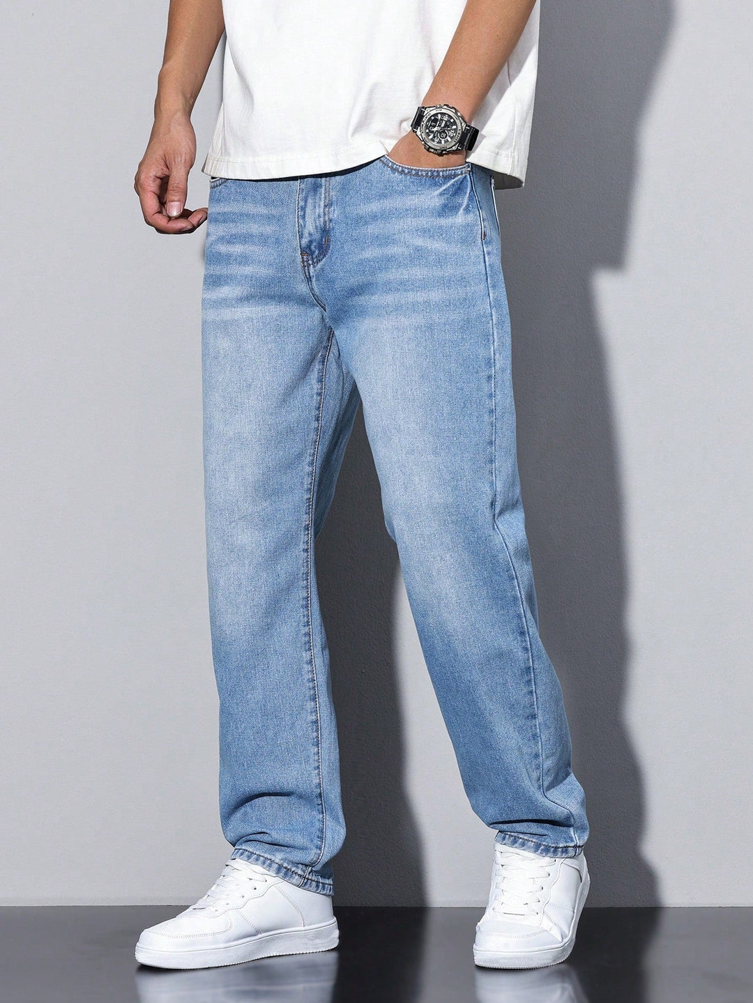 Baggy jeans – vid denimbukse med used-look