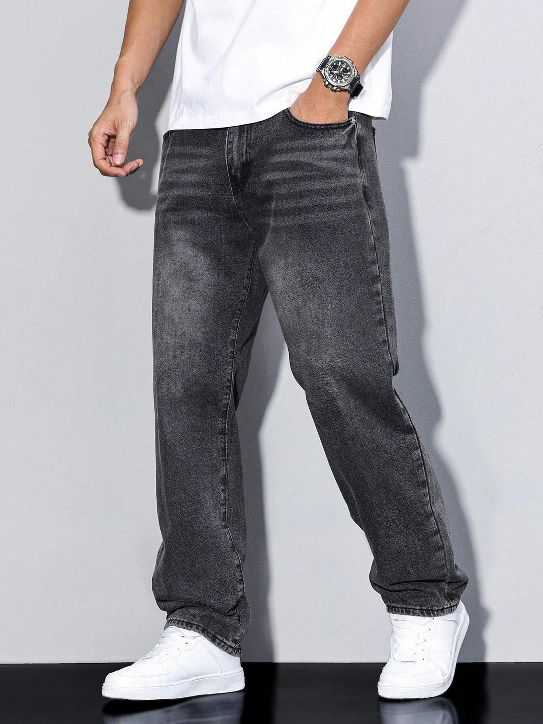 Baggy jeans – vid denimbukse med used-look