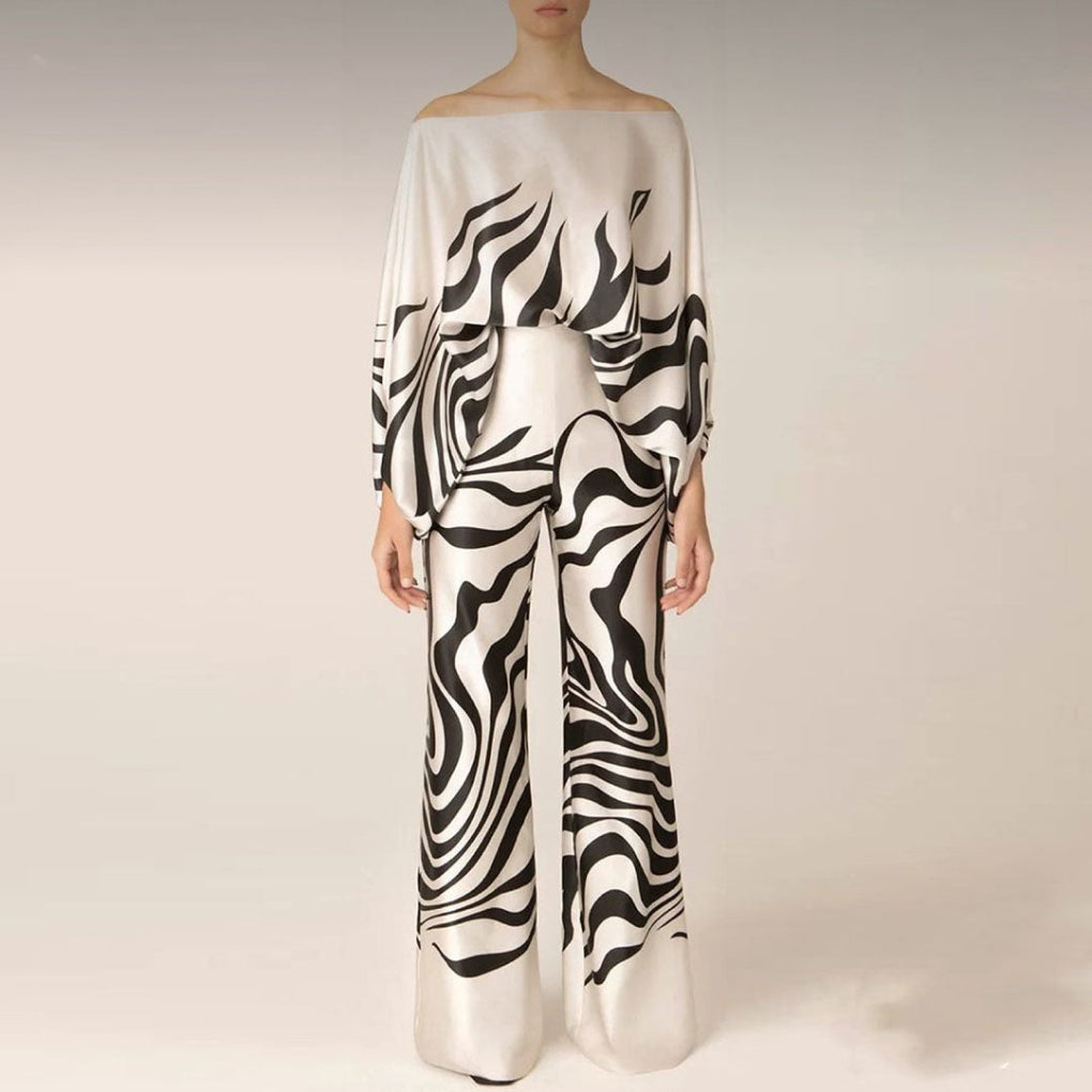 Off-Shoulder Stil Kvinners Satin 2 Dels Sett