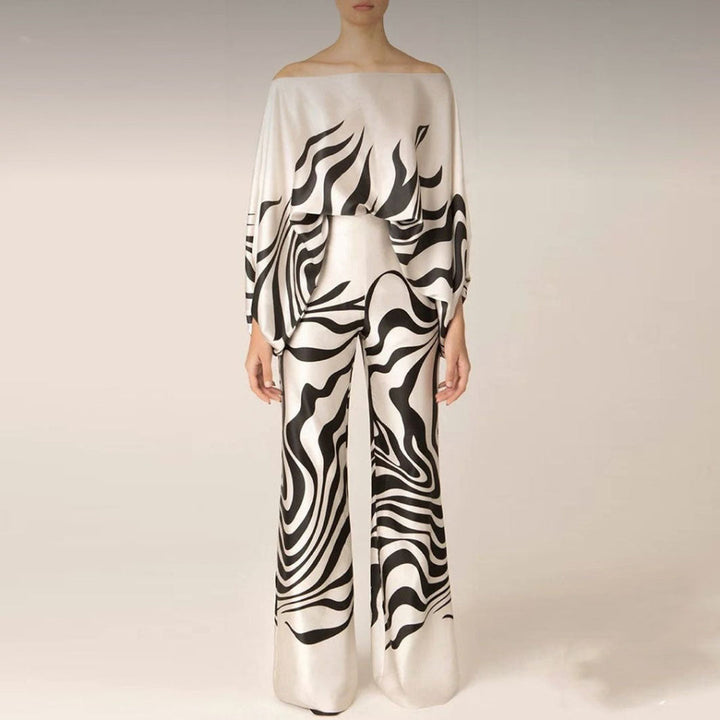 Off-Shoulder Stil Kvinners Satin 2 Dels Sett