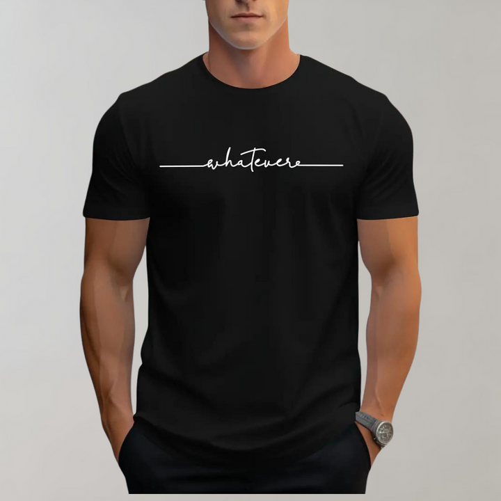 Casual Menns T-Skjorte med Rund Hals og Minimalistisk Print