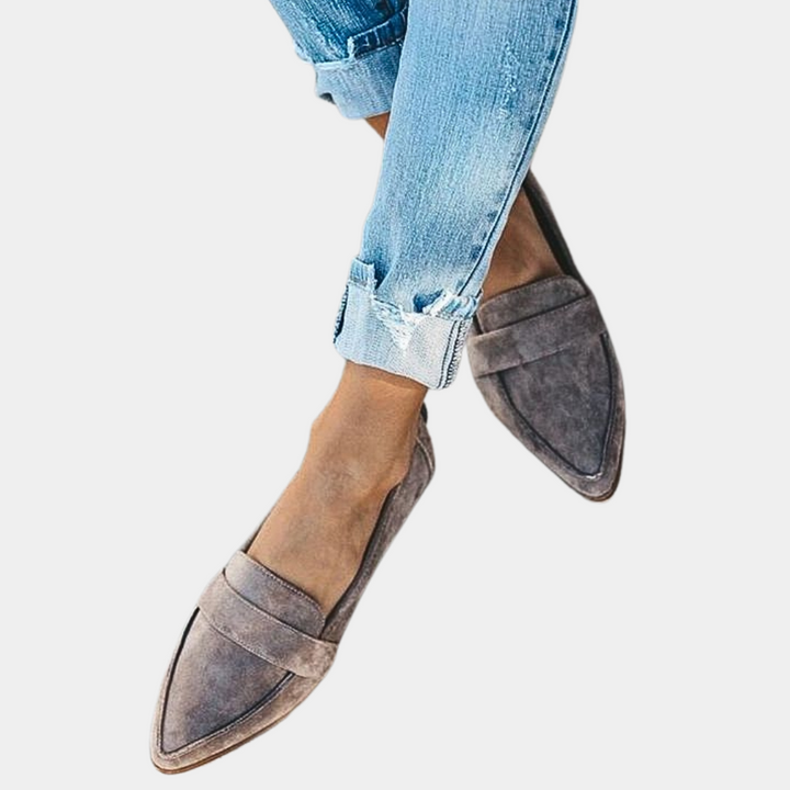Kvinners Suede-Look Slip-On Loafers