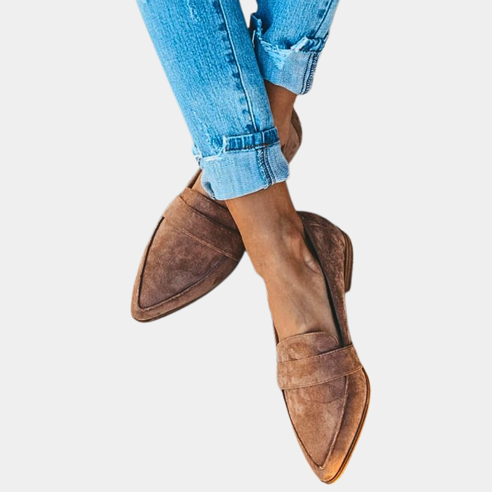 Kvinners Suede-Look Slip-On Loafers