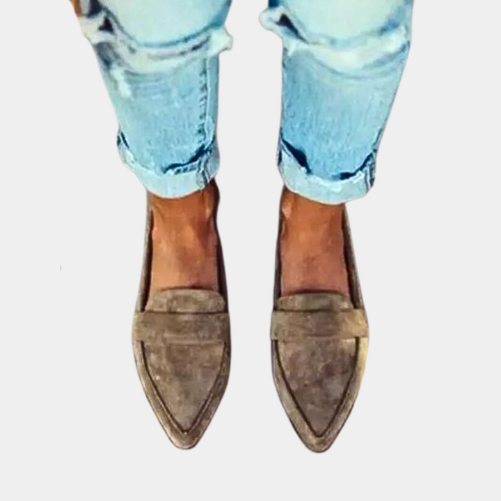 Kvinners Suede-Look Slip-On Loafers