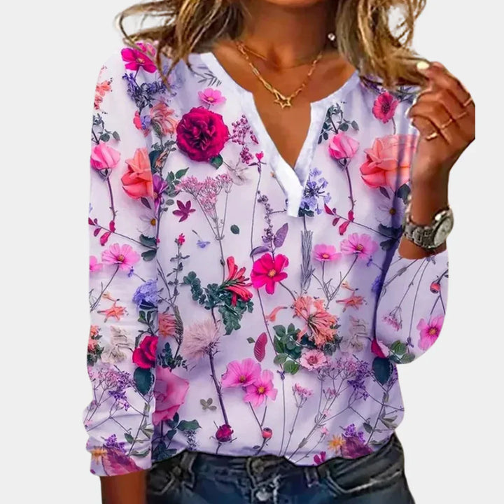 Casual Blomstrete Kvinners Bluse