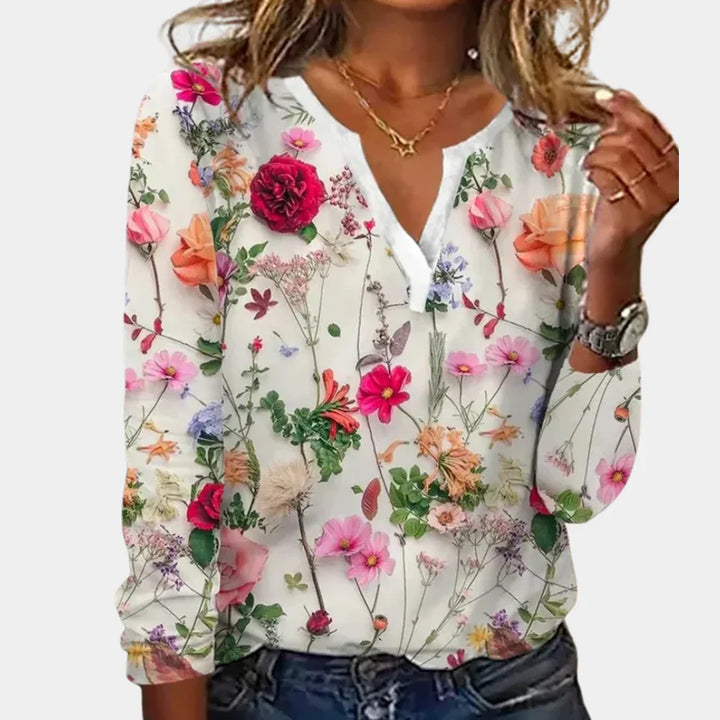 Casual Blomstrete Kvinners Bluse